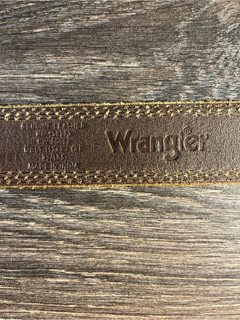 Wrangler Genuine Leather Belt Brown Tan Western Workwear Unworn
